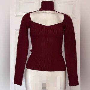 NWT Oak + Fort Cropped Sweater w/Sweetheart Neckline Women’s XS